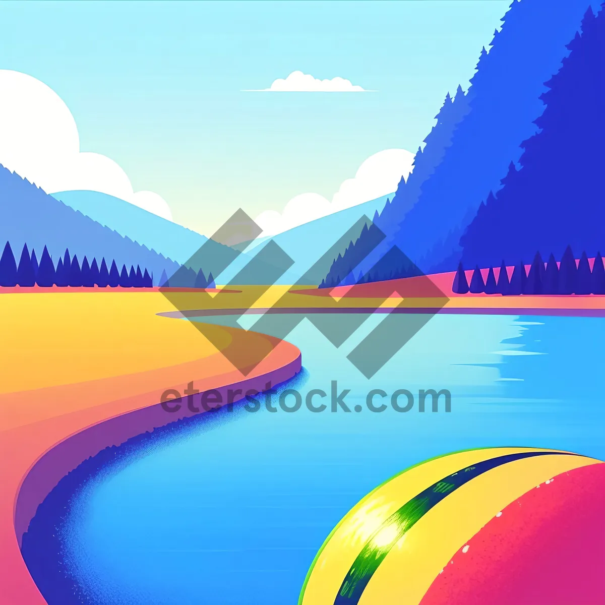 Picture of Vibrant design: Colorful wave pattern wallpaper.