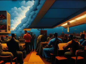 Cheering crowd at nighttime stadium event