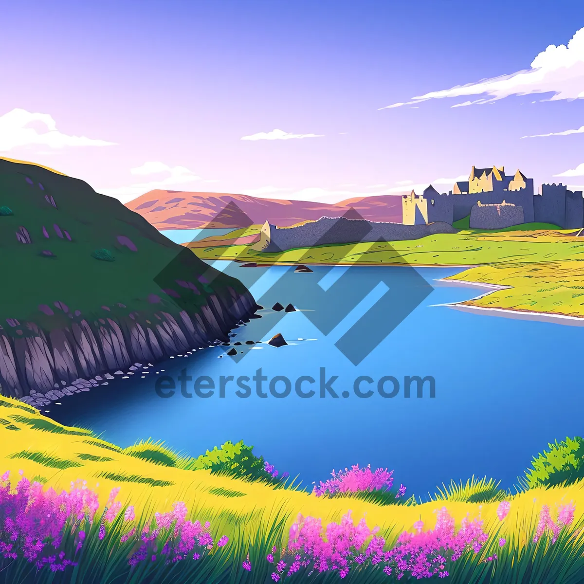 Picture of Serene Summer Sunset over Rural Meadow