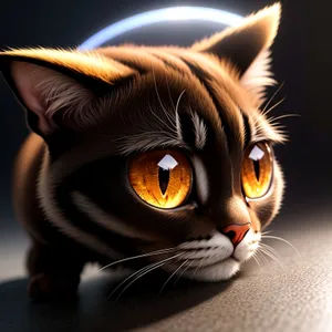 Cute Tabby Kitty with Adorable Fluffy Ears and Whiskers