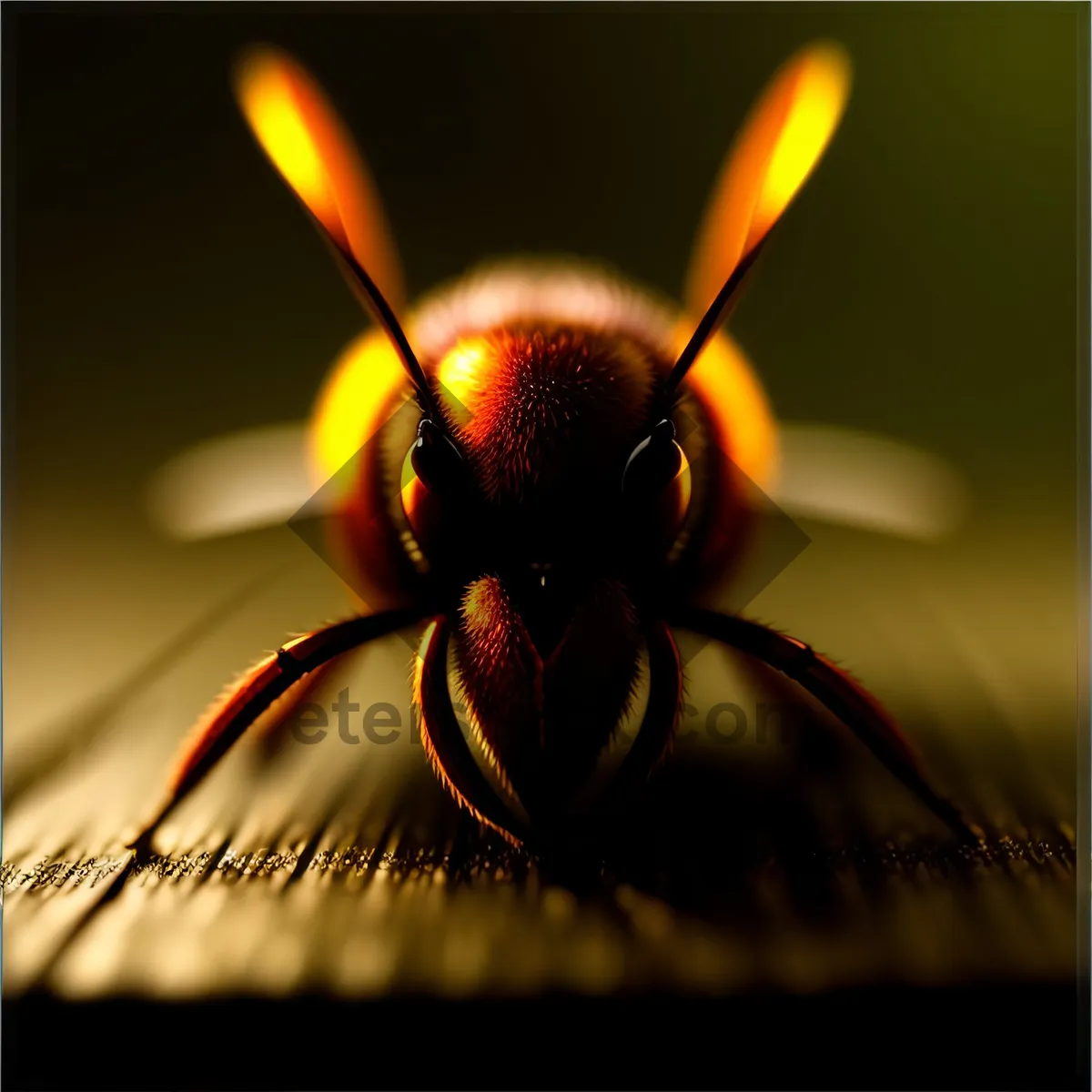 Picture of Garden Wasp, Close-Up Insect with Flower