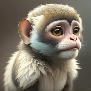 Furry Primate with Wide Eyes