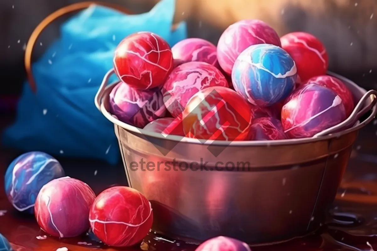 Picture of Colorful Easter Egg Bucket filled with candy and sweets