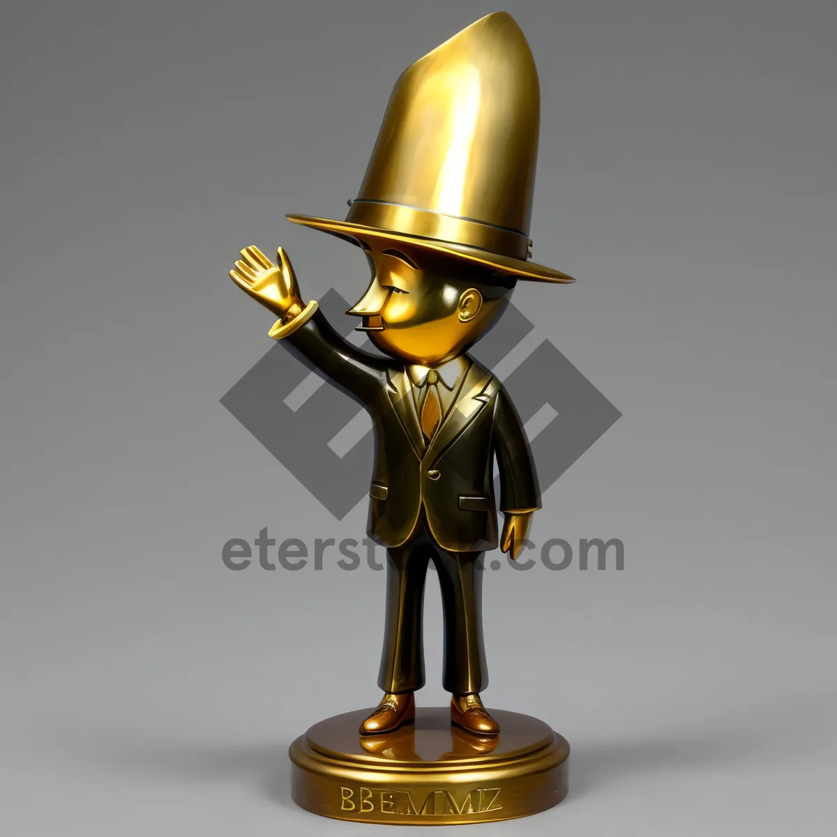 Picture of Golden Chess Figure in 3D