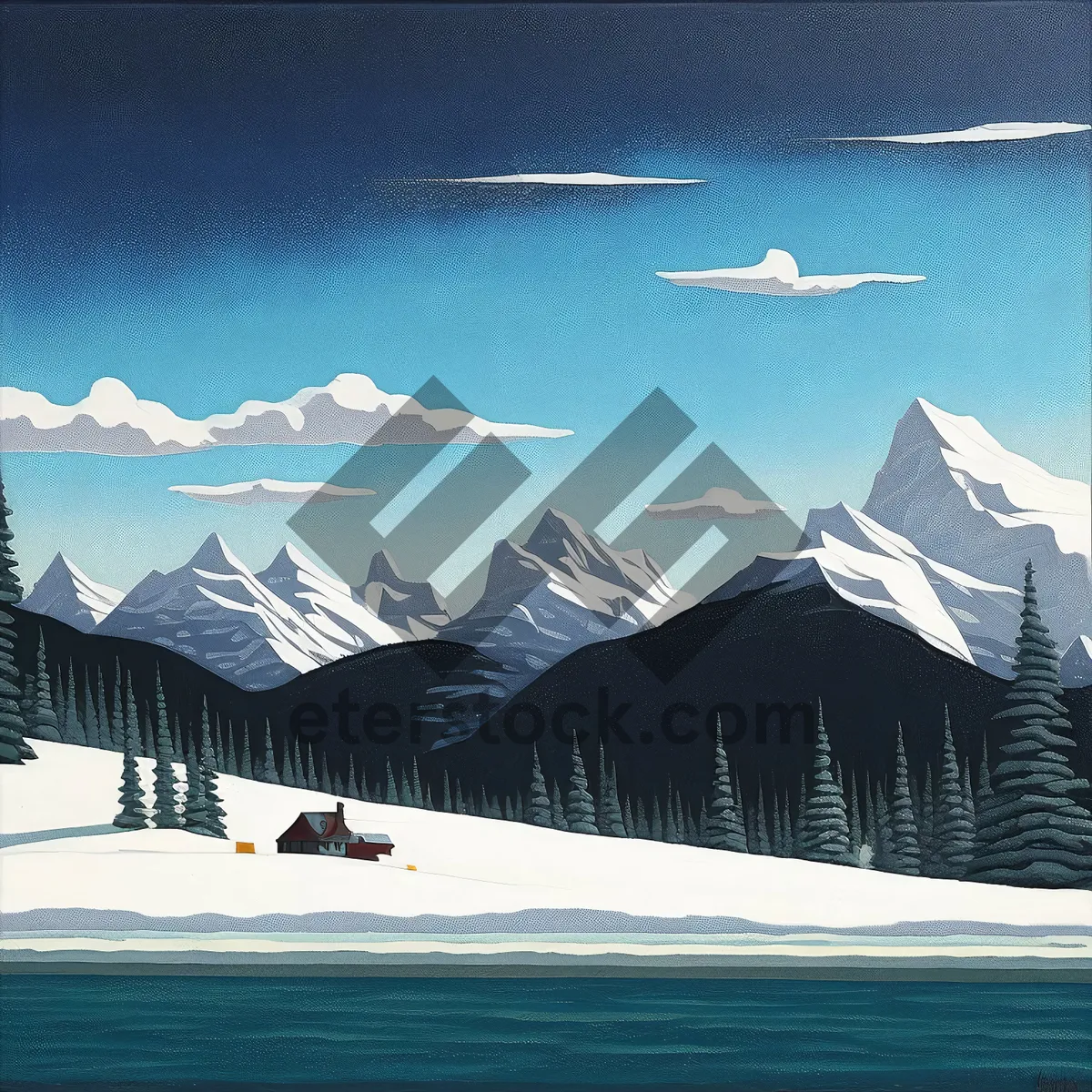Picture of Winter Wonderland Ski Resort in the Alps
