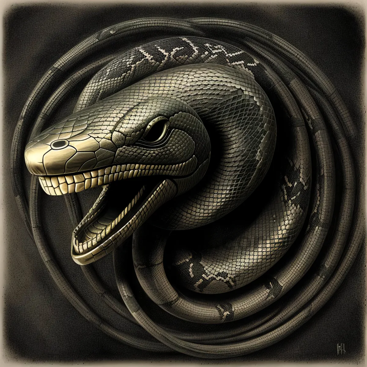 Picture of Mystic Serpent Slithering through Night Shadows