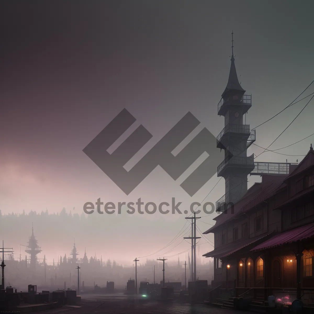 Picture of Majestic Minaret against Sunset Skyline