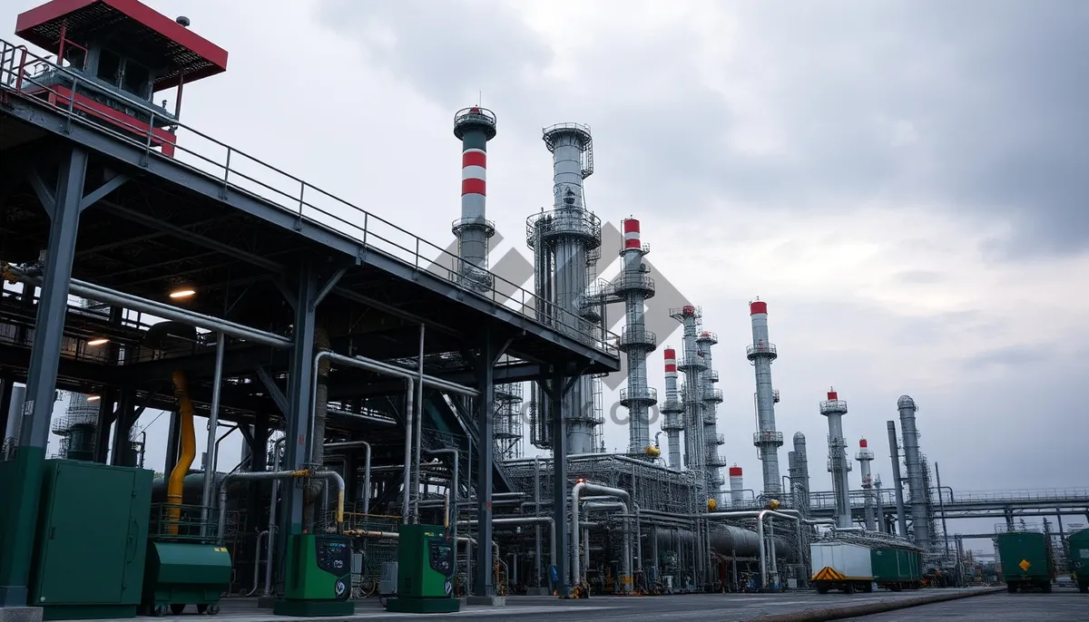 Picture of Industrial power plant in the city harbor waterfront.