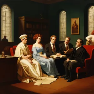 Business team working together at office desk on laptop.