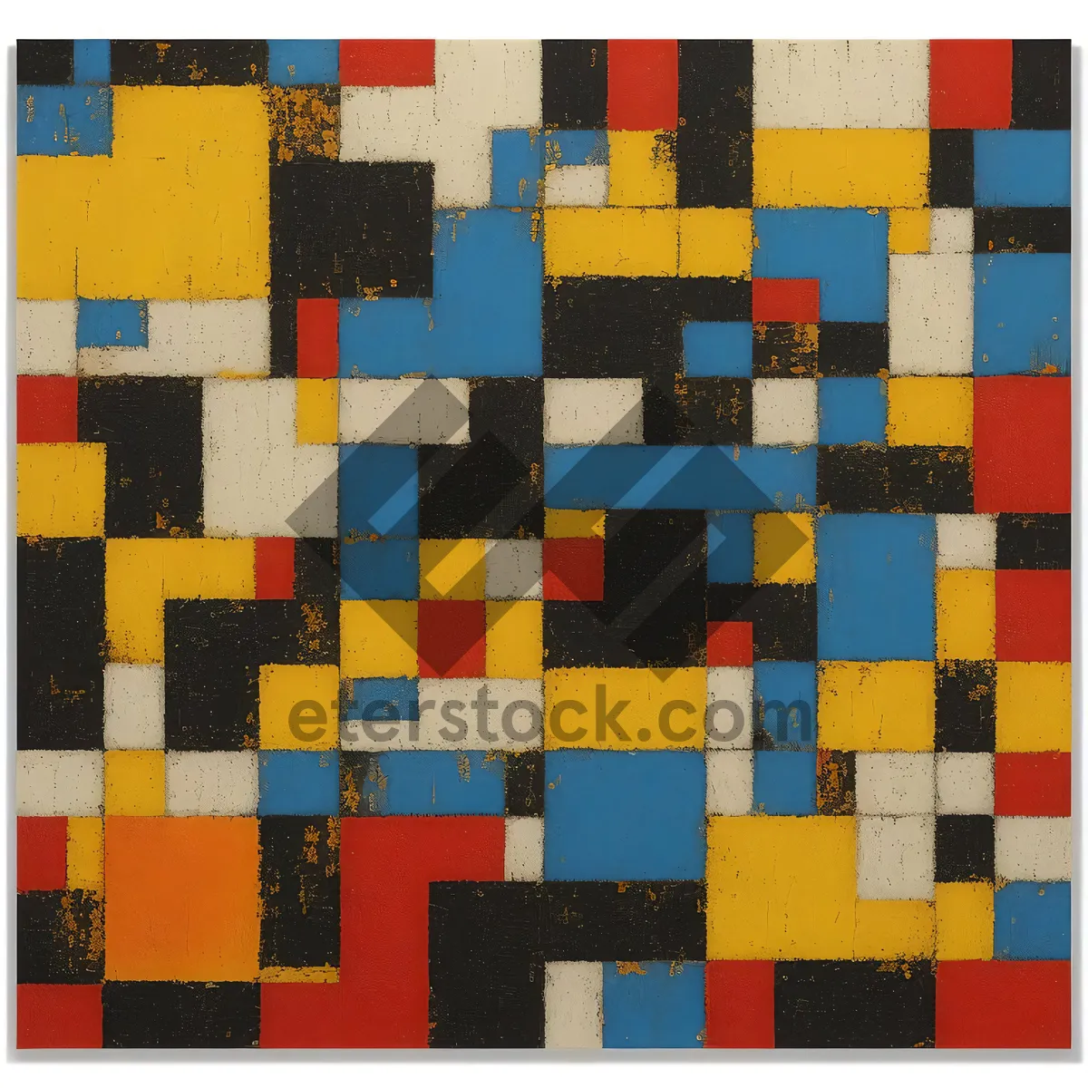 Picture of Colorful Retro Mosaic Checkerboard Game Tiles