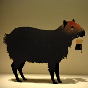 Black Domestic Farm Mammal with Fur: Bull