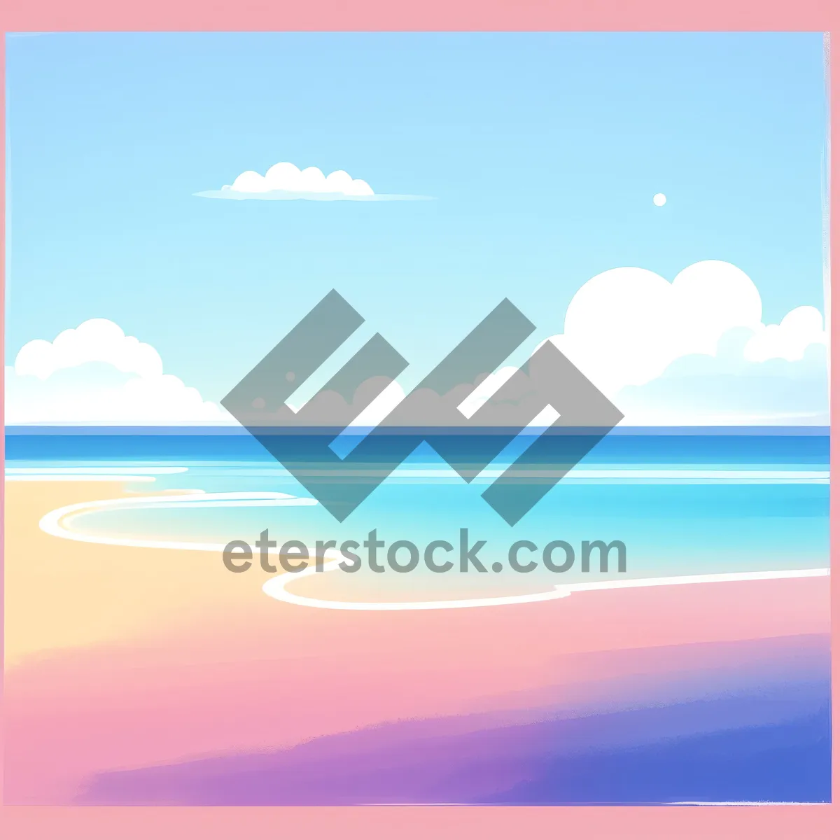 Picture of Serene Summer Seascape: Waves Dancing in Sky