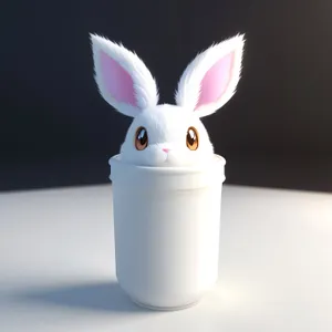 Fluffy Bunny Watching Easter Egg