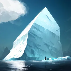 Serene Arctic Seascape with Glacial Ice and Sailboat