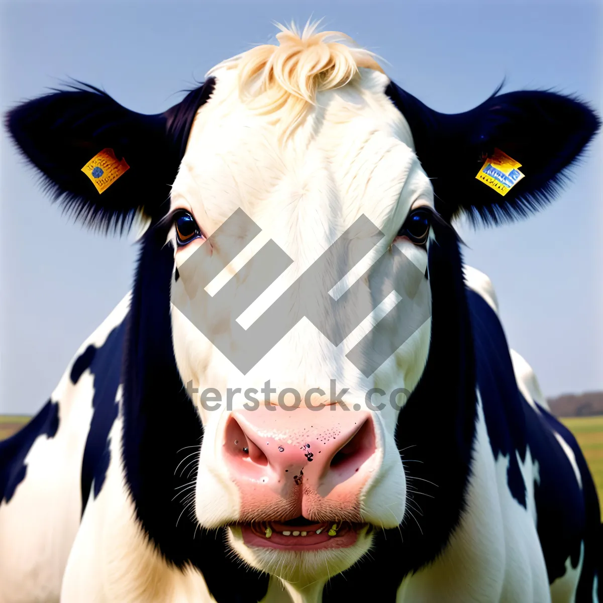 Picture of Brown Cow Grazing in Rural Pasture