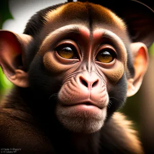 Adorable Orphaned Baby Chimp in Natural Jungle Habitat