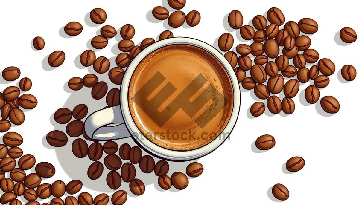 Picture of Delicious Breakfast Espresso Coffee Cup Mug Brown Beans