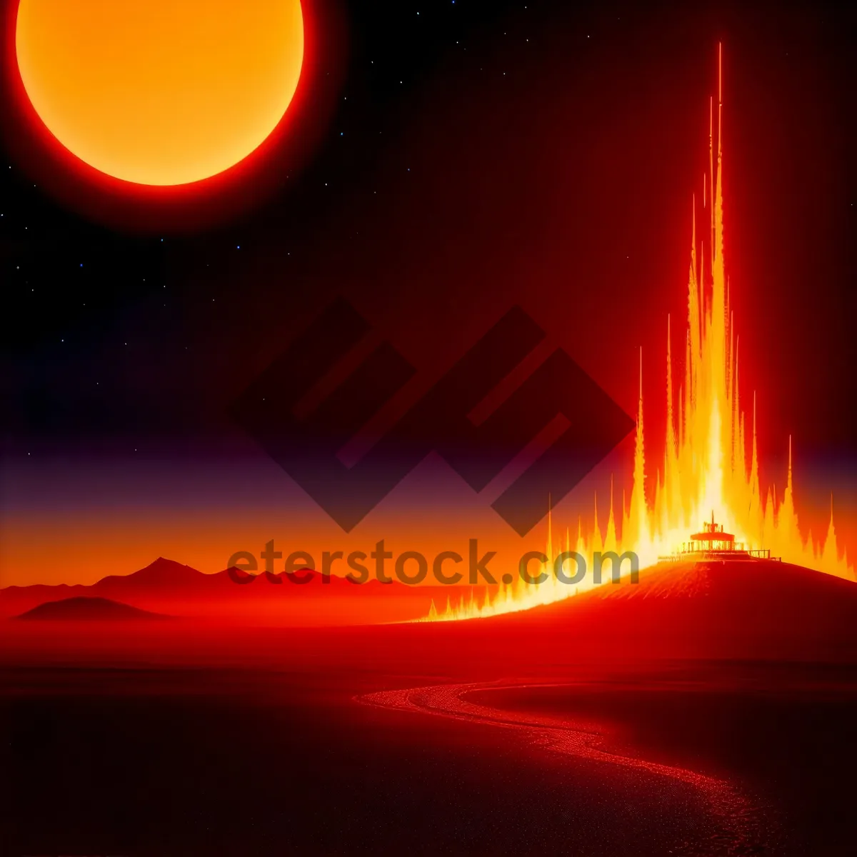 Picture of Fiery Celestial Glow - Sunlight Embracing Space