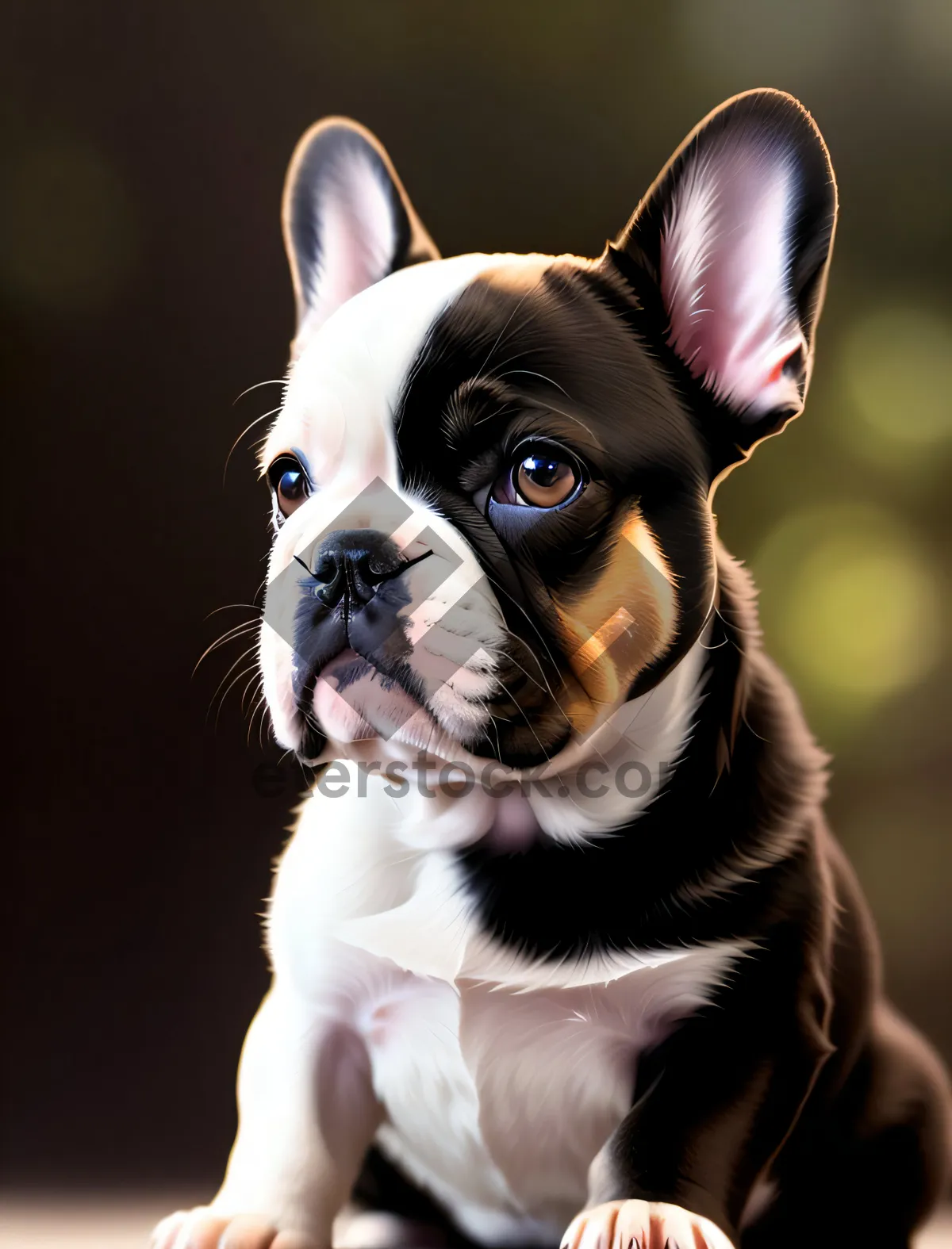 Picture of Adorable Bulldog Puppy - Purebred Canine Terrier in Studio Portrait