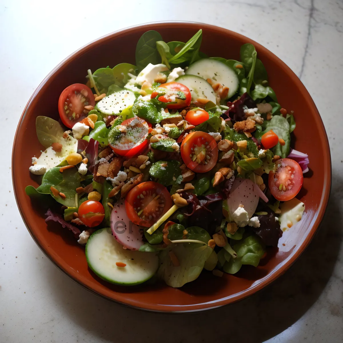 Picture of Healthy Gourmet Salad with Fresh Vegetables and Cheese