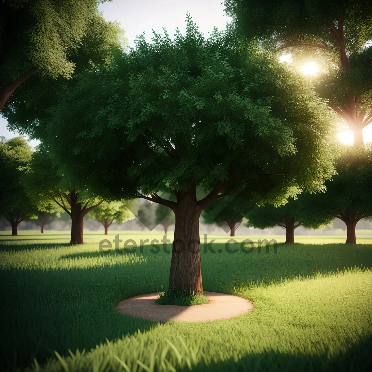 Picture of Vibrant Linden Trees in Lush Park