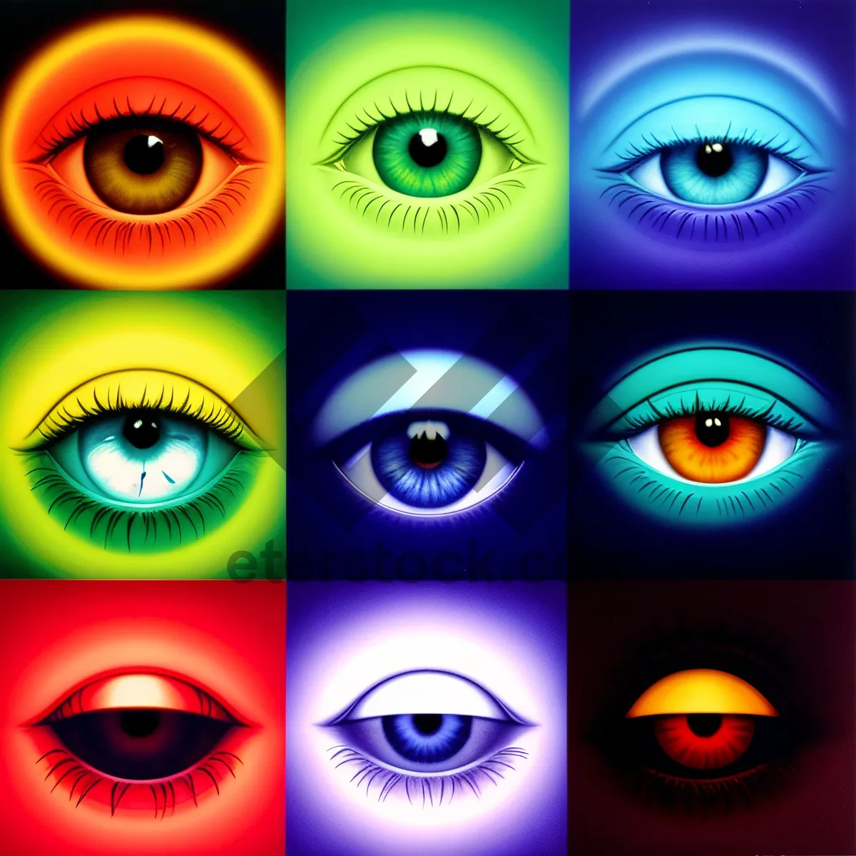 Picture of Colorful Graphic Eyebrow Icon Design