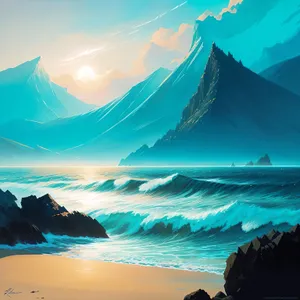Serene Sunset over Tropical Sea