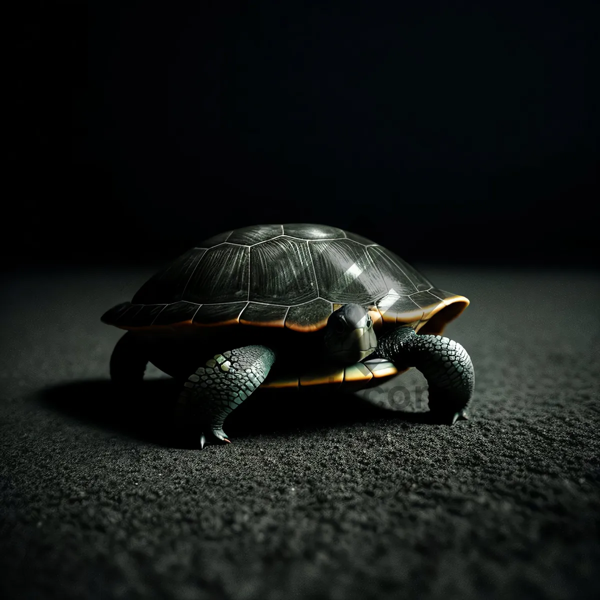 Picture of Cute Terrapin with protective shell in wildlife