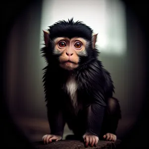 Cute Primate Portrait: Wild Monkey with Piercing Eyes
