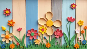 Colorful Spring Floral Garden Decoration with Tulips in Pink