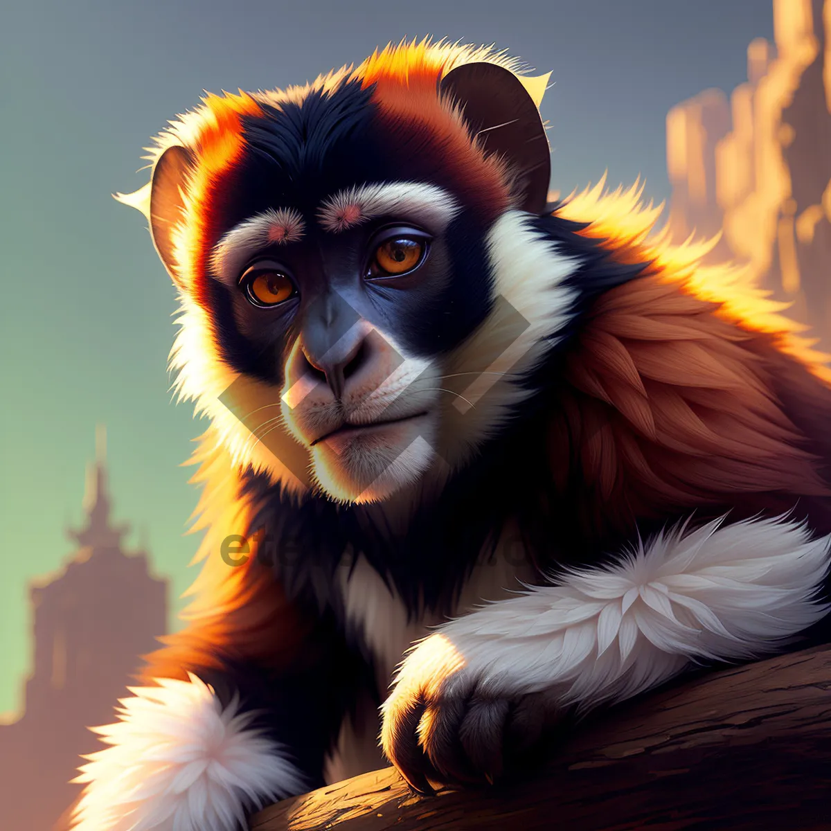 Picture of Cute Monkey with Piercing Cat-like Eyes