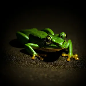 Vibrant Eyed Tree Frog Peeking Out