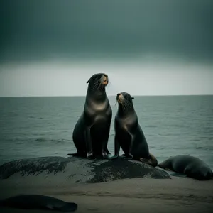 Playful Sea Lion Enjoying Ocean Waves