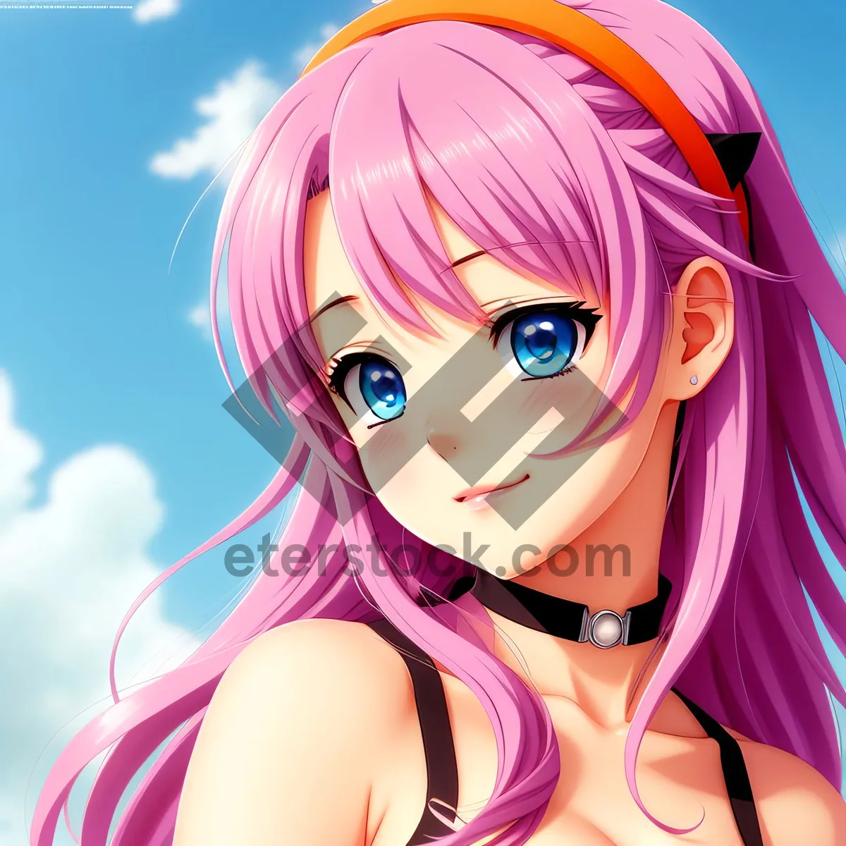 Picture of Cartoon Coquette with Cute Hairdo and Flawless Makeup - Portrait of Adult Model