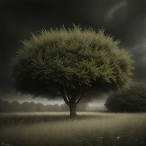 Willow Tree against A Cloudy Sky