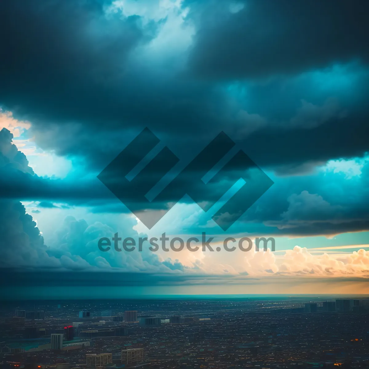 Picture of Serene Sunset over Sparkling Ocean Waves