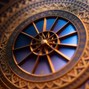 Antique Compass Clock on Architectural Dome.