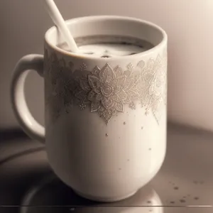 Hot morning coffee in brown mug on wooden table