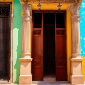 Old Church Door in Historic City