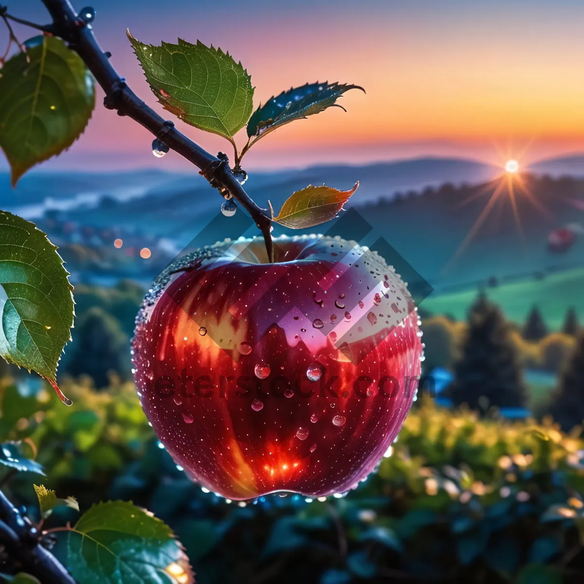 Picture of Fresh Juicy Red Delicious Apple from Organic Grove