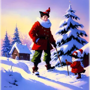 Thrilling Winter Skiing Adventure in the Mountains