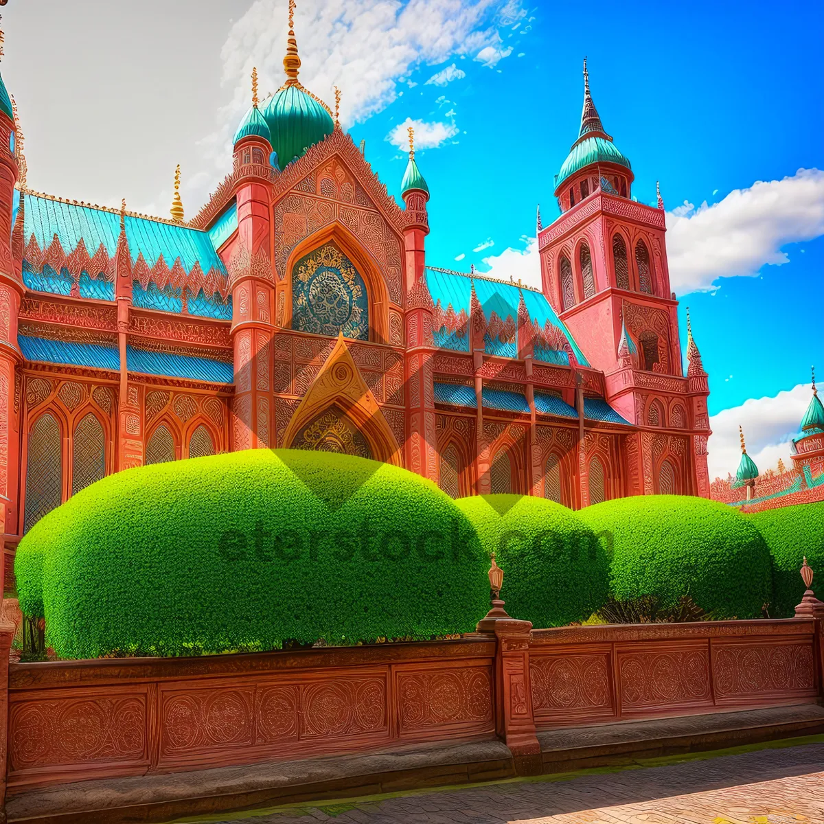 Picture of Sacred Cityscape: Ancient Cathedral Towers Over Historic Square