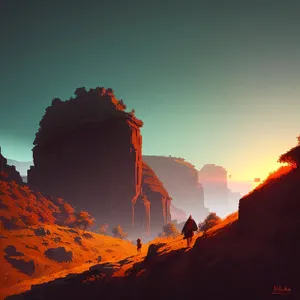 Grand Canyon Sunset: Majestic Mighty Rocks Embracing the Sun