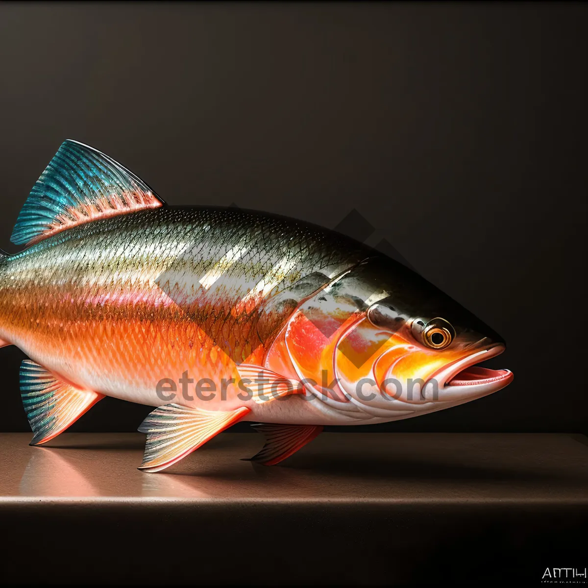 Picture of Colorful Goldfish Swimming in Aquarium