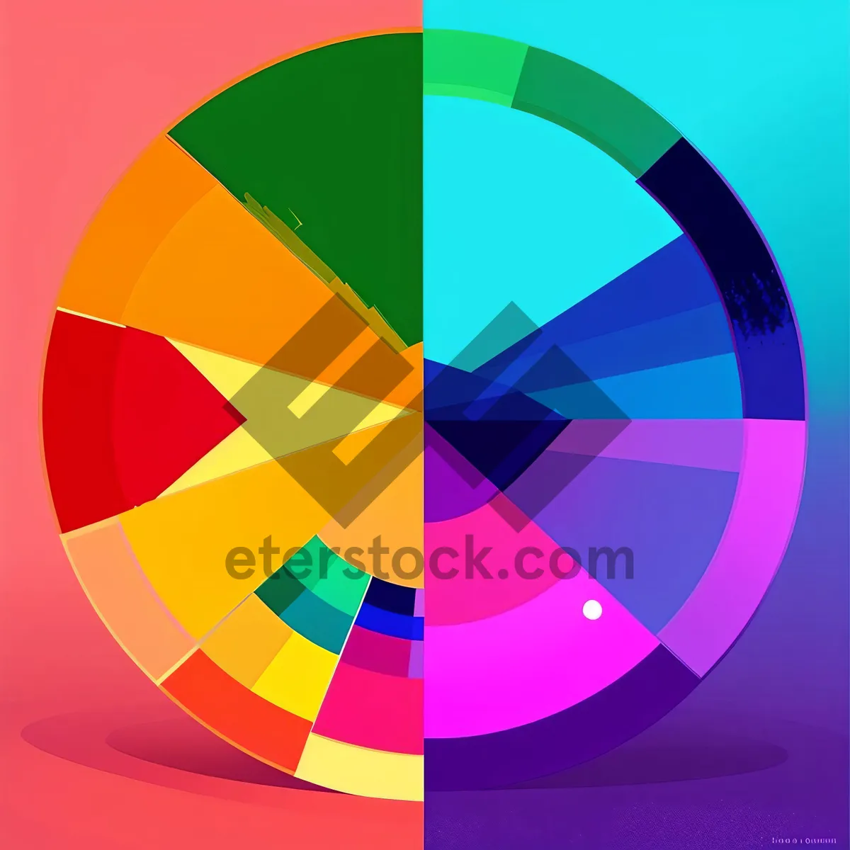 Picture of Vibrant Rainbow Gradient Artwork with Abstract Shapes