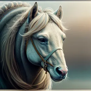 Stallion's Bridled Majesty: Equestrian Headgear in a Rural Ranch