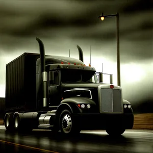 Transportation powerhouse on the highway: trailer truck