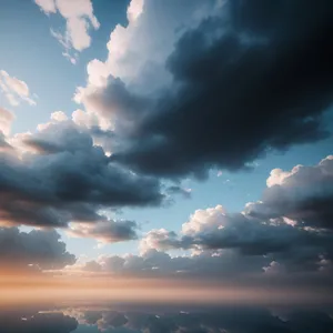 Vibrant Blue Sky with Fluffy Clouds