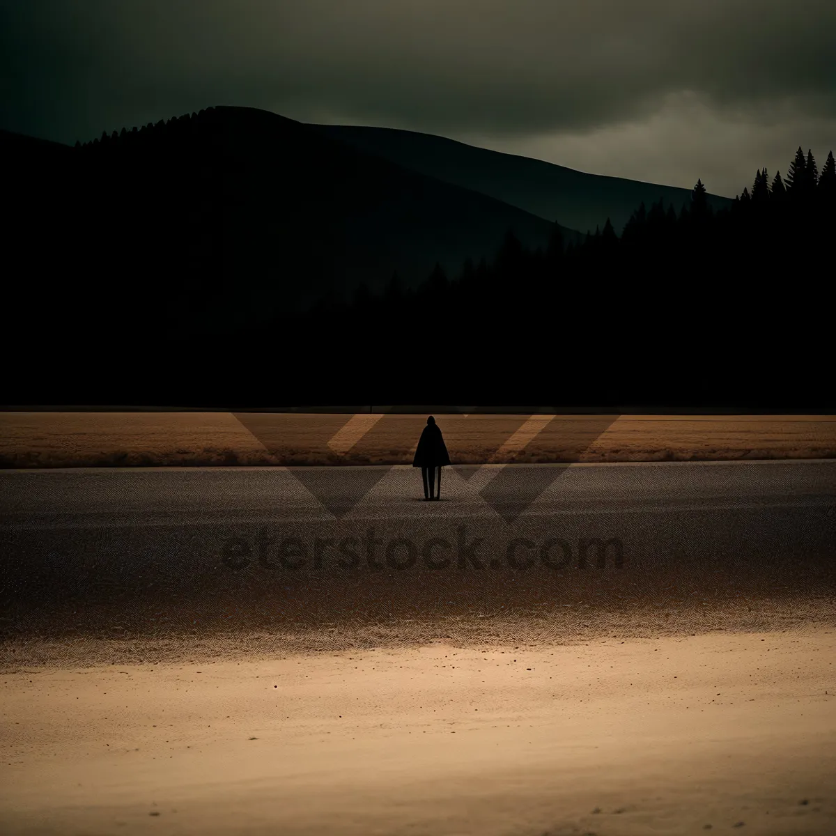 Picture of Golden Sunset Over Beach Horizon