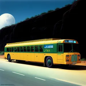 Yellow School Bus in Transit